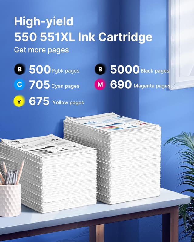 Detalle de RUDGUZ 551 XL Multipack Druckerpatronen 5er-Pack đź–¨