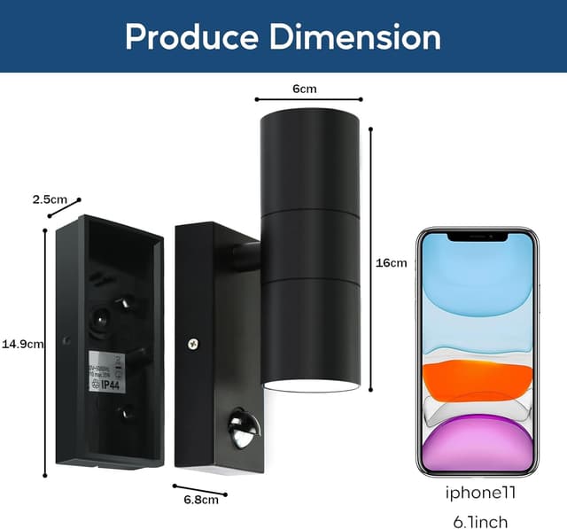 Detalle 2 de Kerry outdoor wall lights with motion sensor