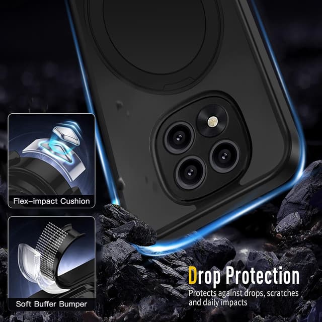 Detalle 2 de XTCASE Coque pour Xiaomi Redmi Note 14 Pro 5G / Poco X7 5G avec MagSafe magnétique et support invisible, noir