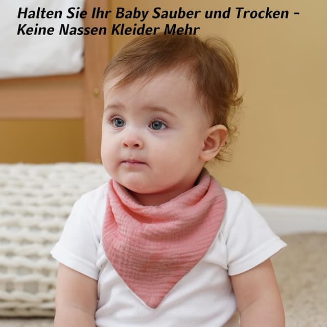 Detalle 2 de Musselin Lätzchen Dreieckstuch 8er Set für Babys