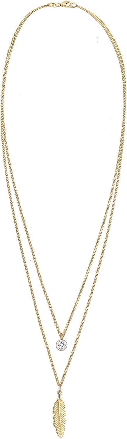 Detalle de Elli Halskette Feder Boho Kristall