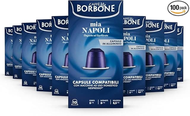 Detalle de Caffè Borbone Mia Napoli ☕ 100 cápsulas para Nespresso