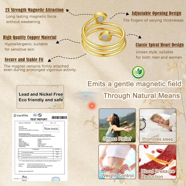 Detalle 2 de Zecimi Magnetring Silber: Anti-Stress- und Vital-Ring mit verstellbarer Öffnung