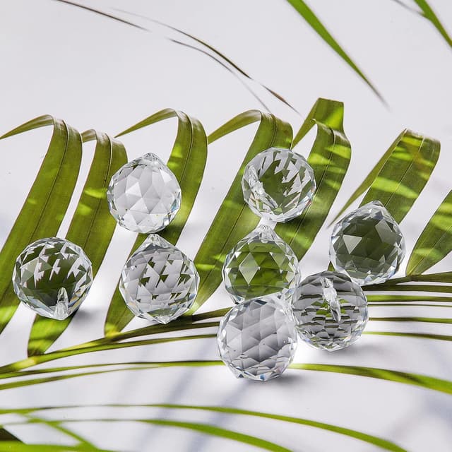 Detalle 2 de MerryNine 24er Set Kristallkugel-Prismen (K9) mit Regenbogen-Effekt für Fenster, Feng Shui & Deko