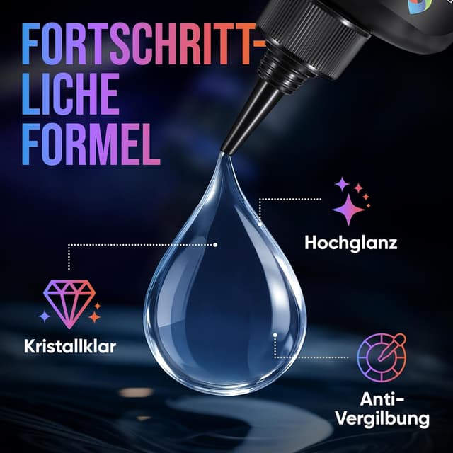 Detalle de Craft Resin UV-Harz klar (harte Variante) – niedrigviskos 500 g Set für DIY, Schmuck und Formen