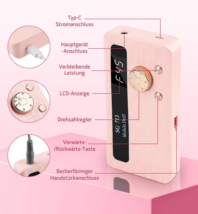 Thumbnail 5 de Ziweo Nagelfräser – Elektrische Nagelfeile 45000 U/min