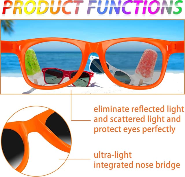 Detalle de INNOCHEER Kids Party Sunglasses (24-Pack) with UV400 Protection in Neon Assorted Colors