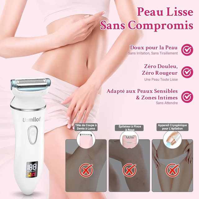 Thumbnail 2 de Ruycllo Rasoio Elettrico Donna 2 in 1 trimmer bikini impermeabile IPX7 🪒