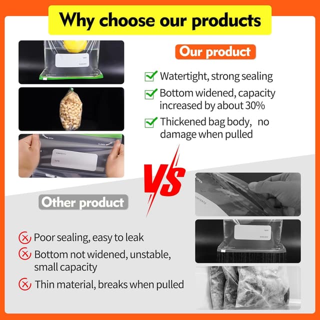 Thumbnail 4 de 60 Pack Reusable Ziplock Freezer Bags