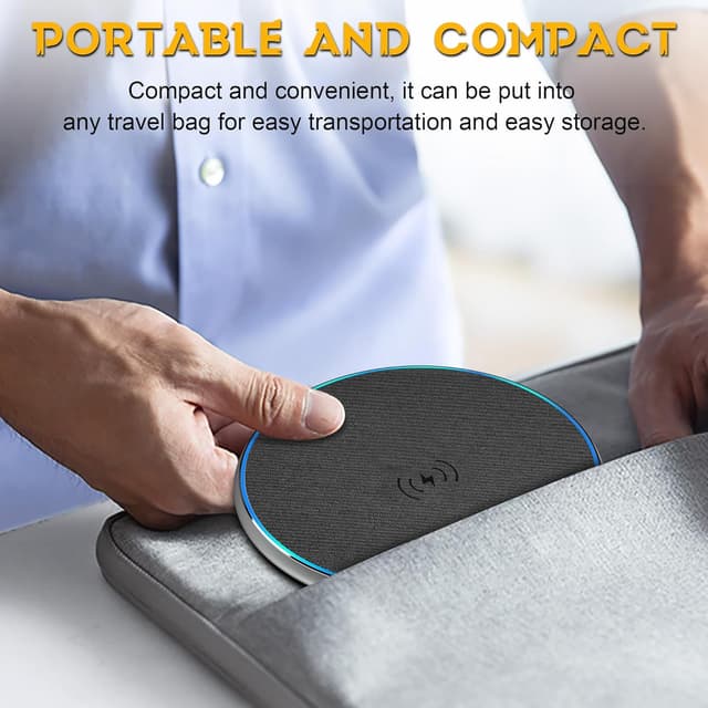 Detalle de ORIEMAC wireless charger & charging pad for iPhone, Samsung Galaxy and AirPods (up to 15W)