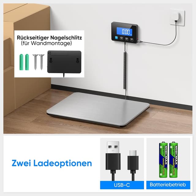 Detalle 2 de Digitale Paketwaage 200 kg, 10 g Genauigkeit