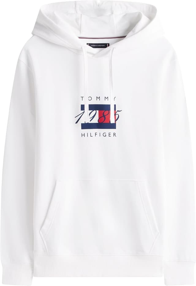 Detalle de Tommy Hilfiger Men’s Linear Flag Graphic Cotton Hoodie