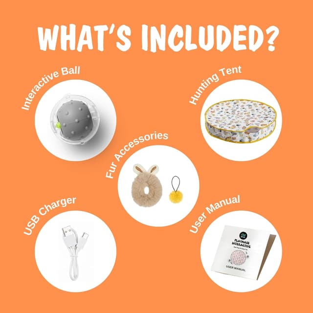 Detalle de Hubspace Interactive Cat Toys for Indoor Cats (Adult) – 2-in-1 Hide and Seek Play Mat with Moving Ball, Crinkle Pouch