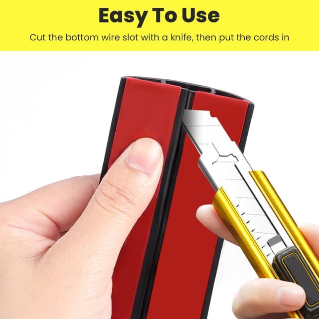 Detalle 2 de Adiwo Boden-Kabelbrücke (2 m) mit 3 Kabelkanälen – PVC-Kabelschutz gegen Stolperfallen, Schwarz