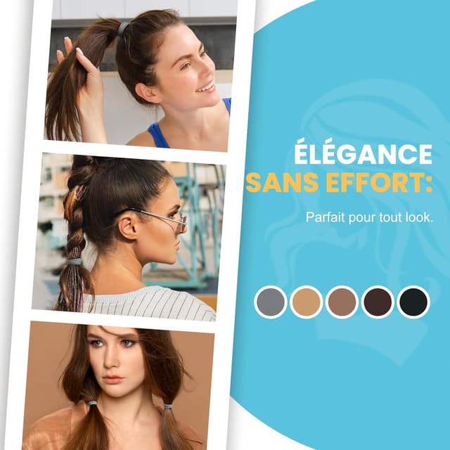 Thumbnail 6 de HOYOLS lot de 100 élastiques cheveux, 4 cm