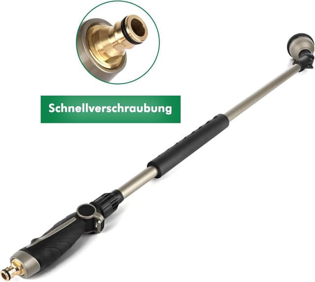 Detalle de Restmo 92 cm Ultra Langer Gießstab mit 180° schwenkbarem Kopf, 10 Sprühmustern & Daumenflusskontrolle