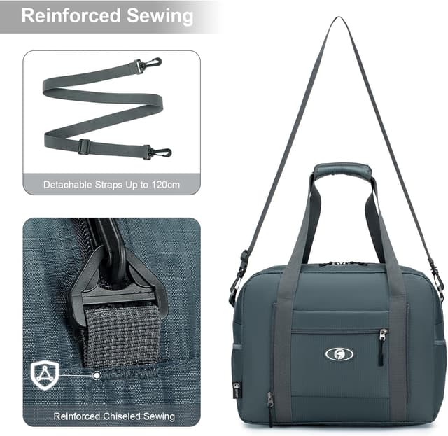 Detalle de BAGZY bagaglio a mano 40x30x20 Wizzair 25L con borsa pieghevole impermeabile e sacchetti sottovuoto