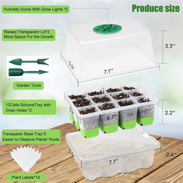 Thumbnail 6 de VDYXEW seed germination kit 12 cells