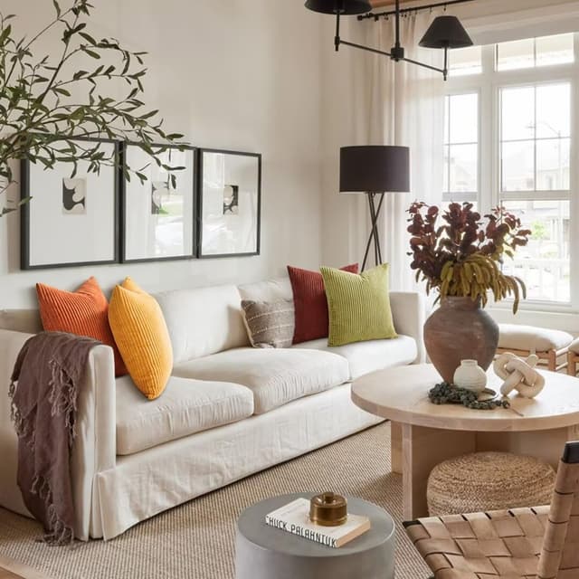 Detalle 2 de Topfinel Yellow and Orange Cushion Covers, 50cm x 50cm (Set of 4) with Invisible Zipper