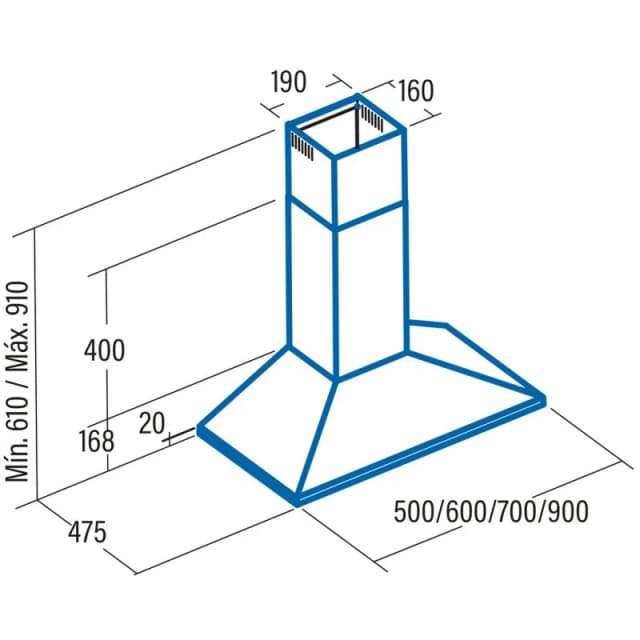 Detalle 2 de Cata V 900 Campana Decorativa 90cm