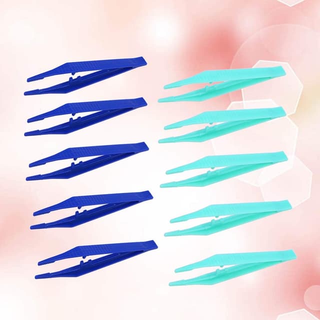 Thumbnail 6 de Healifty Disposable Plastic Tweezers (4.13 inch) Multipack – 10 Precision Beads Tweezers for DIY crafts