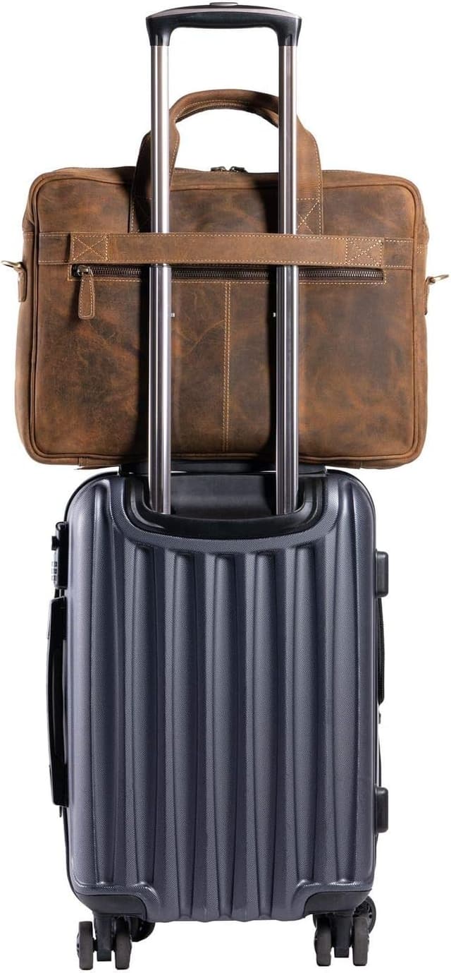 Thumbnail 6 de KomalC 16 Inch Buffalo Leather Laptop Messenger Briefcase Bag with YKK Metal Zippers