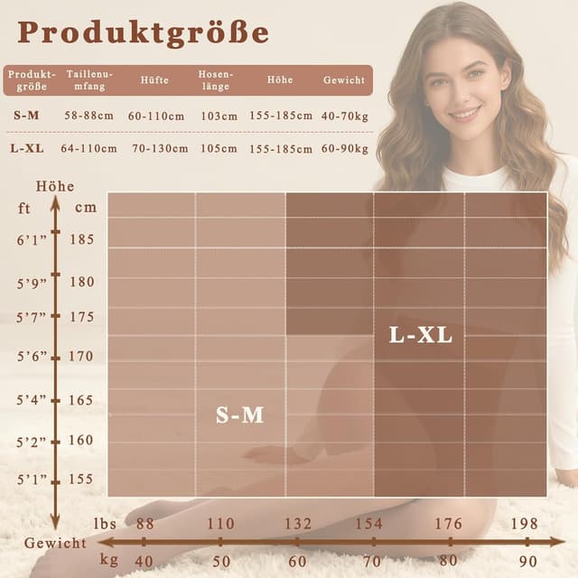 Detalle 1 de Thermo Strumpfhose Damen für Winter, 320 g