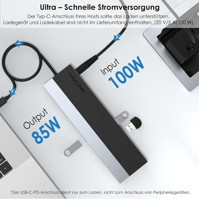 Thumbnail 6 de WAVLINK USB‑C Docking Station 3 Monitore (Dual HDMI + DP, 100W PD) für Windows