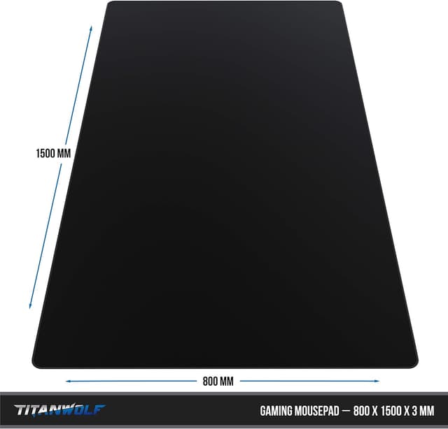 Detalle de Titanwolf XXXL Übergröße Mauspad 1500 x 800 mm – Schreibtischunterlage für Gaming, rutschfest & abwaschbar