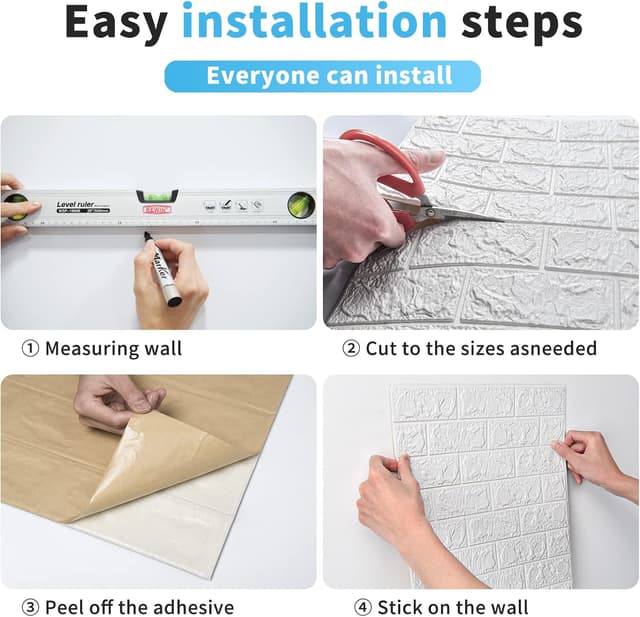 Thumbnail 4 de Art3d 30Pcs 3D Brick Wallpaper 43.5 sq ft 🏠