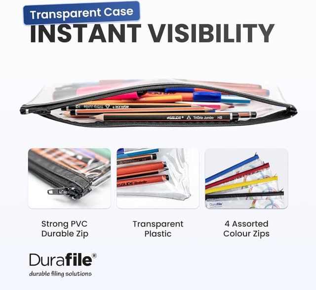 Detalle de Clear Durafile pencil case pack of 12