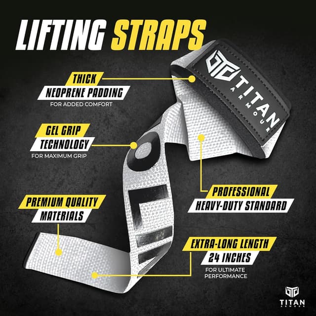 Detalle de Titan Armour weight lifting straps 21-inch