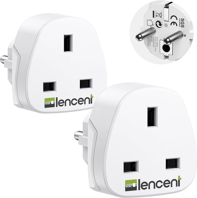 Imagen de LENCENT Adaptateur Prise UK vers Europe 2x 3 broches en OfertitasTOP