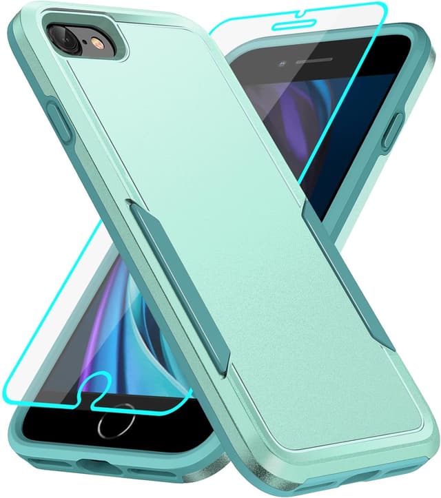 Detalle de Jihucase double-layer iPhone SE 2020/2022 & iPhone 7/8 case with screen protector (Green)
