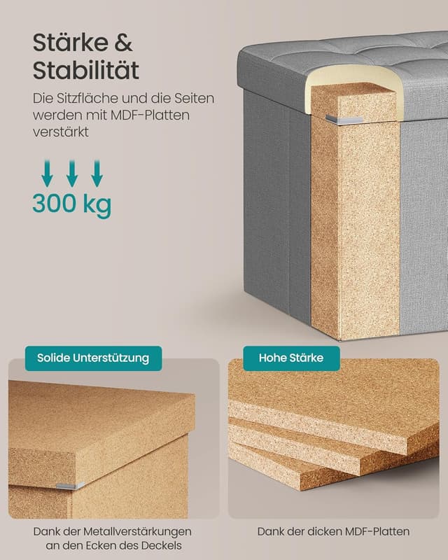 Thumbnail 4 de SONGMICS Sitzhocker mit Stauraum 131 L