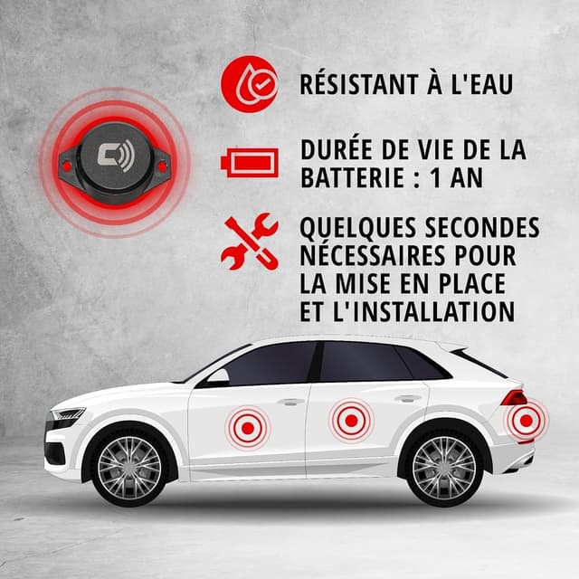 Detalle de CARLOCK Système antivol et alarme avec traceur GPS, capteur de vibration et TAG voiture