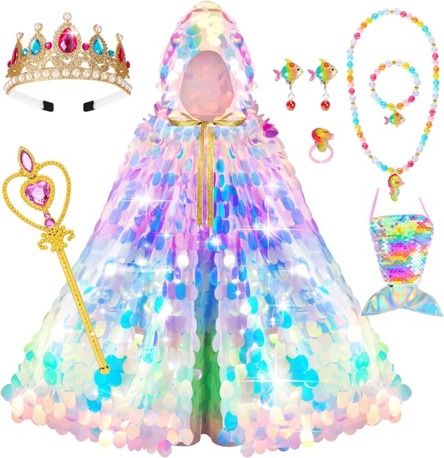 Thumbnail 6 de LIMIROLER Mermaid Princess Dress Up Kit 9 pcs