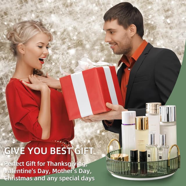 Thumbnail 6 de Make Up Organizer 360° drehbar – Kosmetik- & Hautpflege-Organizer für Badezimmer, 1 Schicht (Grün)