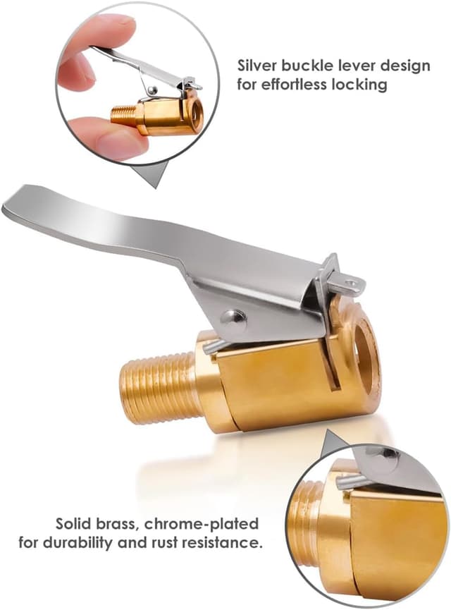 Detalle de FAMINESS 3PCS Tyre Inflator Adaptor Set (30cm hose + 8mm brass valve adapters)