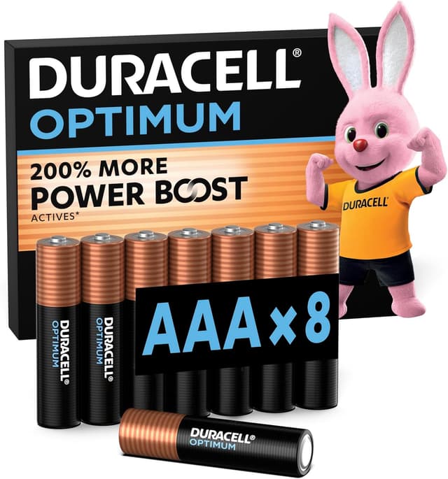 Detalle de DURACELL Optimum AAA Batteries, 8-pack ⚡