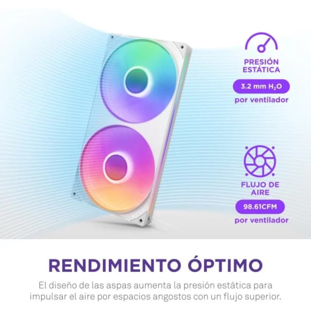 Detalle de NZXT F280 RGB Core 280 mm ventiladores