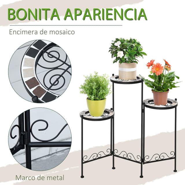 Thumbnail 4 de Outsunny Soporte para Plantas plegable 60x22x65 cm