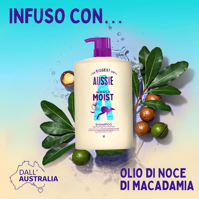 Detalle 2 de Aussie Miracle Moist Shampoo idratante 1000 ml
