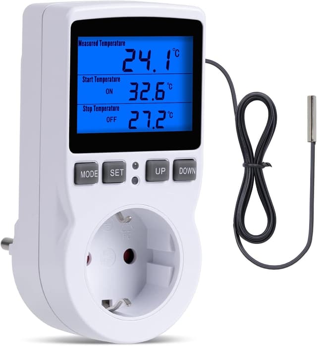 Detalle de INKBIRD Plus digitales Terrarium-Thermostat mit Steckdose, Heizen/Kühlen, Timer und Sonde (NTC)