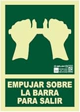 Detalle de Astlight SAL5090.7FJ señal fotoluminiscente empujar barra