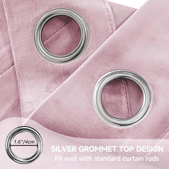 Detalle de Ystyle Rideau occultant en velours – lot de 2 panneaux 140x225 cm (isolation anti-chaud et anti-bruit)