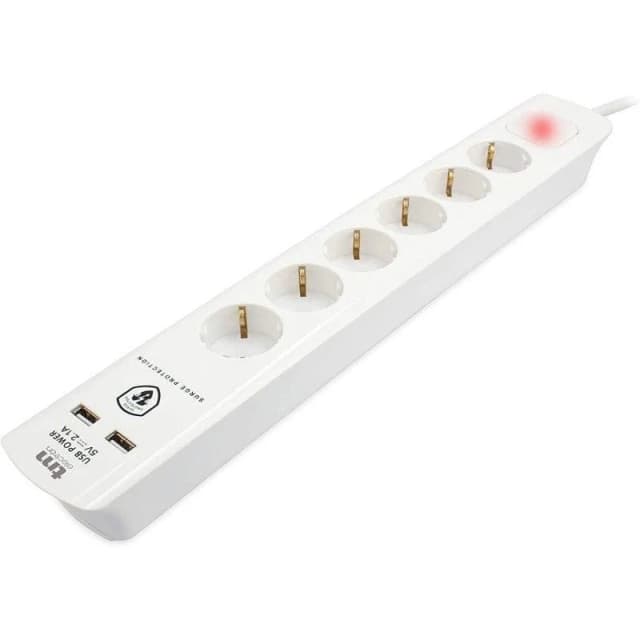 Imagen de tm-electron Regleta 6 tomas 2 USB 5V en OfertitasTOP