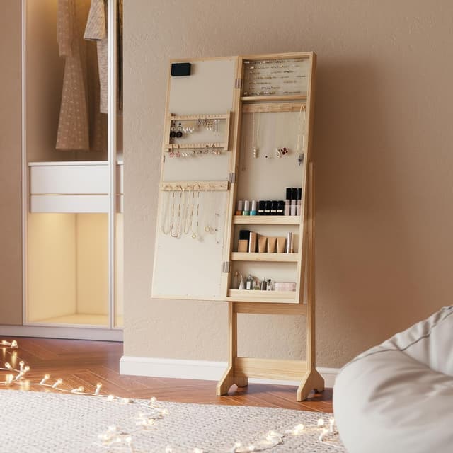 Thumbnail 5 de HOMCOM Espejo Joyero con Luces LED 136 cm