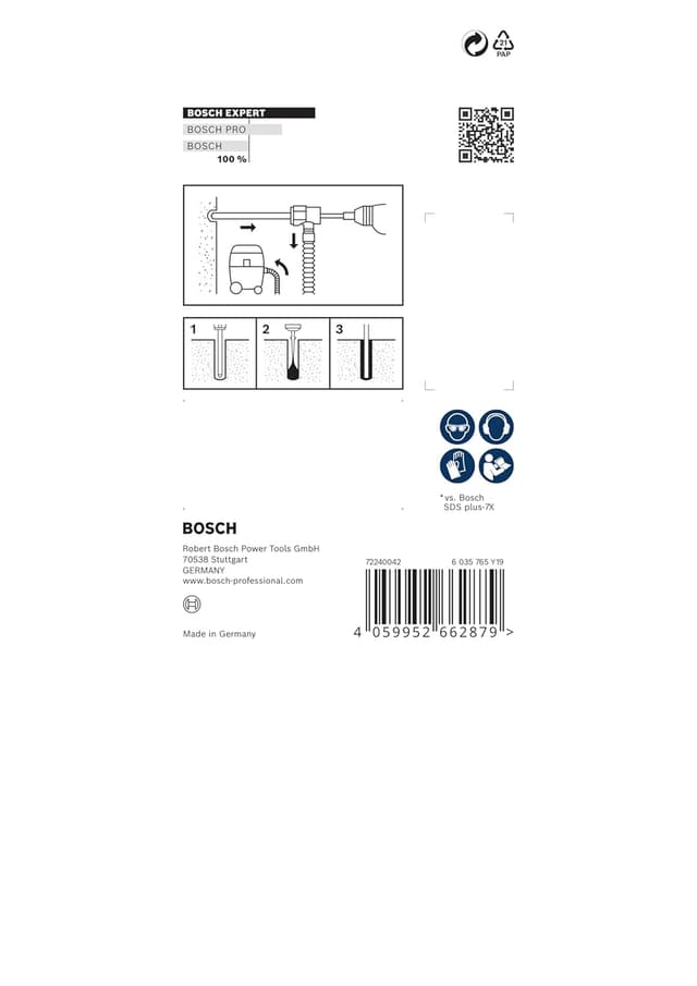 Detalle 2 de Coffret de forets pour perforateur Bosch EXPERT SDS Clean plus-8X (SDS plus) – pour béton armé, Ø 6,0 mm