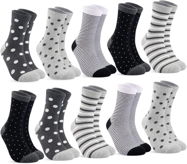 Detalle de 10 Paar Socken Damen 39-42 Baumwolle Ringelsocken